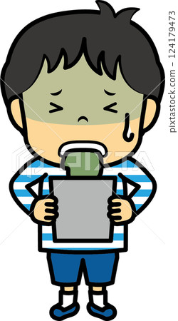 Boy vomiting 124179473