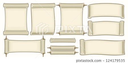 Vector Old Paper Scroll Set 124179535