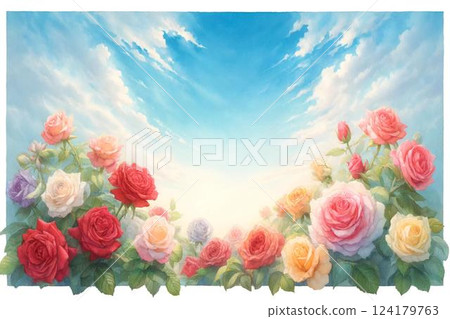 Rose and blue sky Rose and blue sky 124179763