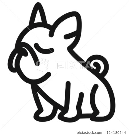 simple and cute logo design featuring stylized dog, showcasing its playful nature and charm. This logo captures essence of companionship and joy that pets bring to our lives 124180244