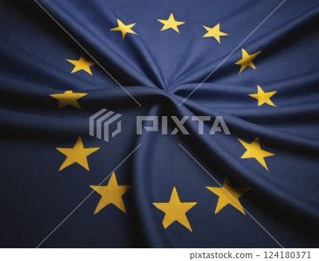 European Union flag, patriotic background. 124180371