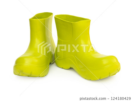 green rubber boots 124180429