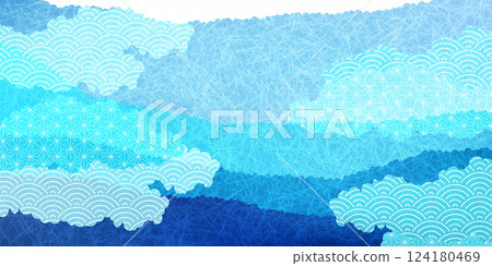 日本圖案波夏季背景 124180469