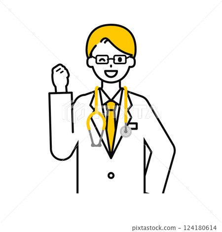 Upper body pose_simple male doctor 05 124180614