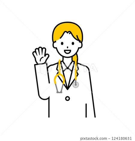 Upper body pose_simple doctor woman 02 Upper body pose_simple doctor woman 02 124180631