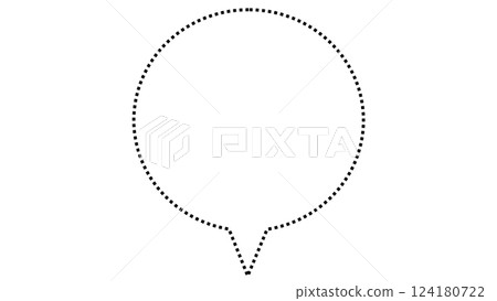 Simple speech bubble (white background inside speech bubble, transparent background outside speech bubble) 124180722