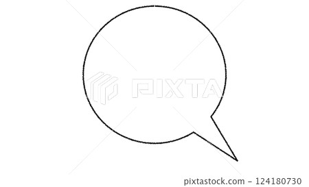 Simple speech bubble (white background inside speech bubble, transparent background outside speech bubble) 124180730