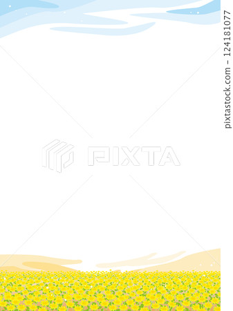 Background material <Yellow flower field background, soft, gentle, pastel color, vertical position> Background material <Yellow flower field background, soft, gentle, pastel color, vertical position> 124181077