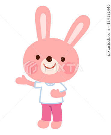 Cute rabbit character girl sportswear staff Cute rabbit character girl sportswear staff 124181446