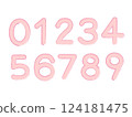 粉紅色的可愛數字插圖 124181475