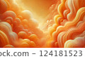 明亮溫暖的橙色抽象畫，光線柔和——陽光下的橙色微風 124181523