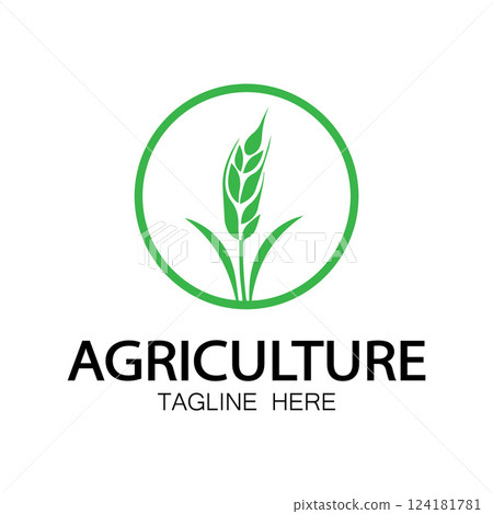 Green logo creative template design. Logo for nature and agriculture products. Green logo creative template design. Logo for nature and agriculture products. 124181781