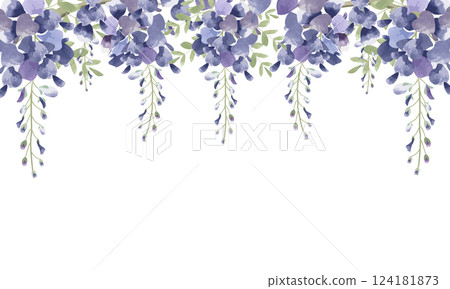 Watercolor wisteria flower frame Watercolor wisteria flower frame 124181873