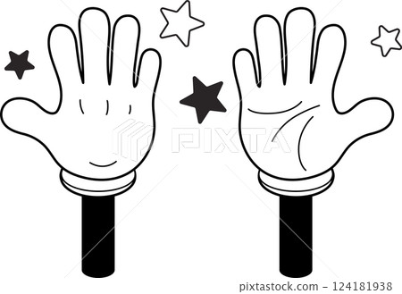 可愛的人物風格手部插圖:手呈“P”形 可愛的人物風格手部插圖:手呈“P”形 124181938