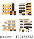 Simple apartment icon set 124182248
