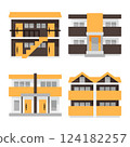 Simple apartment icon set 124182257