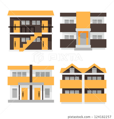 Simple apartment icon set 124182257