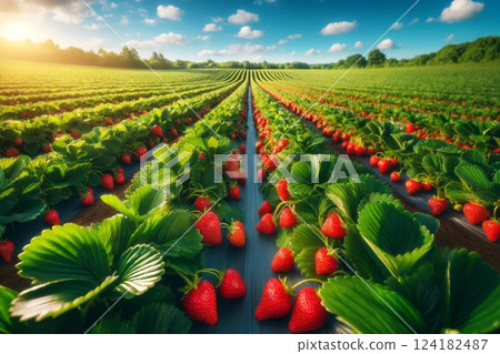 Strawberry fields/open-field cultivation 124182487