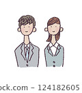 Illustration of young men and women in suits 124182605