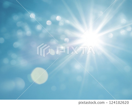 Blue sky, sun and shining background AI image Blue sky, sun and shining background AI image 124182620