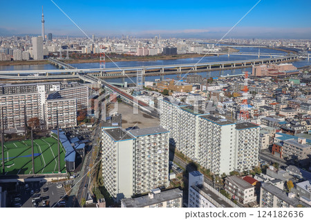 a Building With Observation Tower Against, Funabori Dec 8 2024 124182636