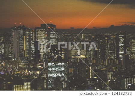 Night with Illuminated Skyscrapers and Vibrant Skyline, Tokyo Dec 6 2024 Night with Illuminated Skyscrapers and Vibrant Skyline, Tokyo Dec 6 2024 124182723