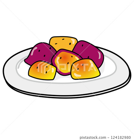 盤子裡的地瓜泡芙 124182980