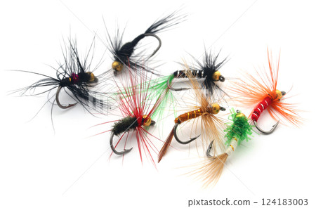 Fishing flies of diffrent colors Fishing flies of diffrent colors 124183003