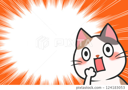 Surprised cat and concentrated lines frame 124183053