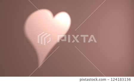 Heart-shaped light shining gently on pink wall, romantic design with warm illumination, love inspiration, soft lighting background for cozy or intimate setting 124183136