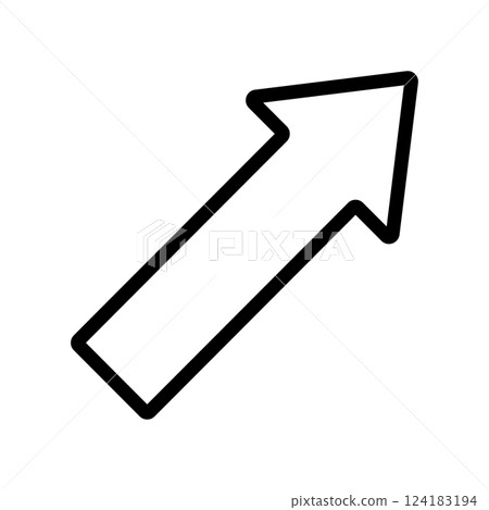 Simple up arrow icon (transparent background, line only) 124183194