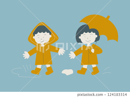 雨中的孩子們 124183314