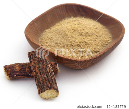 Liquorice stick and ground Liquorice stick and ground 124183759