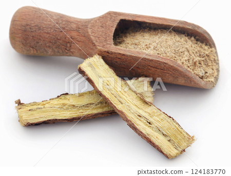 Liquorice stick and ground Liquorice stick and ground 124183770