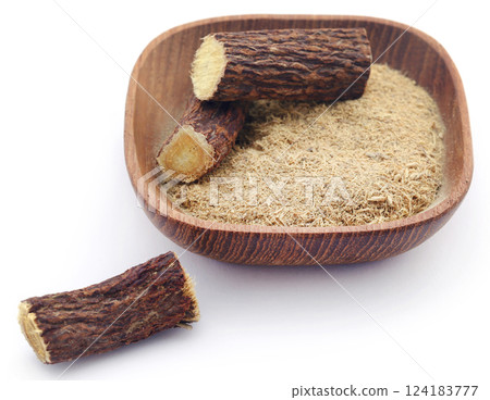 Liquorice stick and ground Liquorice stick and ground 124183777