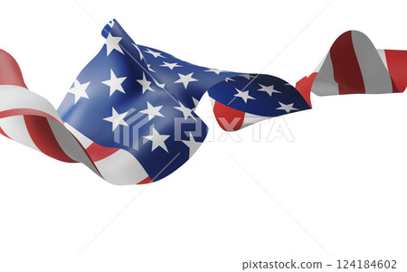 USA or American flag isolated on white background 3D render USA or American flag isolated on white background 3D render 124184602