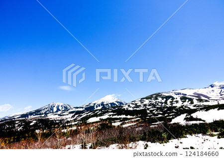 從北海道美瑛的十勝岳望岳台眺望美瑛山 124184660