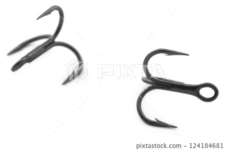 Sharp treble hooks for fishing 124184681