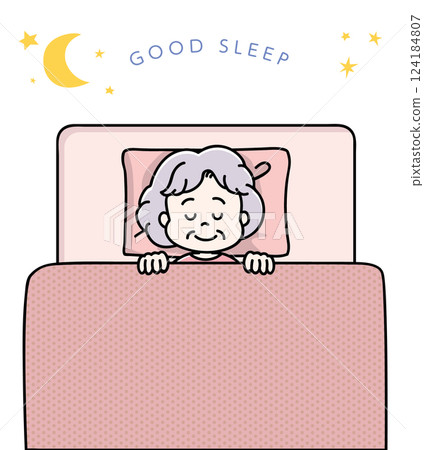 Senior woman A is sleeping soundly and comfortably 124184807