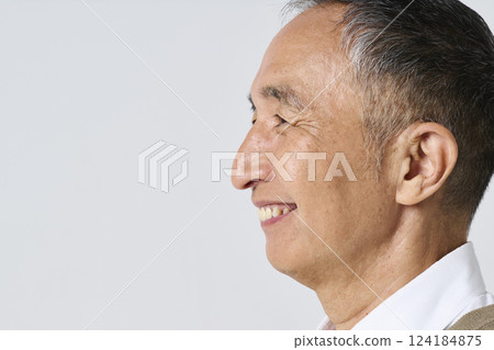 Smiling portrait of a senior man in casual clothes Smiling portrait of a senior man in casual clothes 124184875