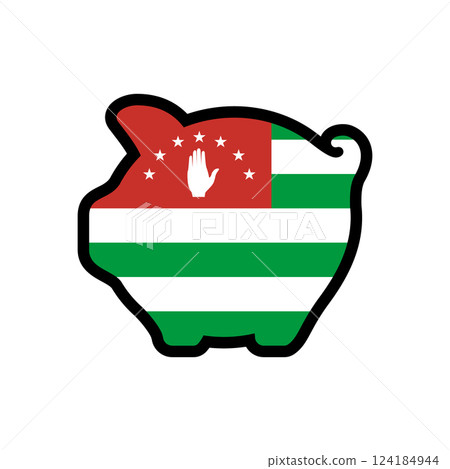 Flag of republic of Abkhazia, piggy bank icon, vector symbol 124184944
