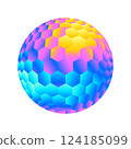 Colorful Hexagonal Sphere Vector Illustration 124185099