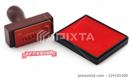 Approved text with rubber stamp 124185300
