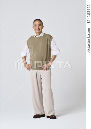Smiling portrait of a senior man in casual clothes 124185321