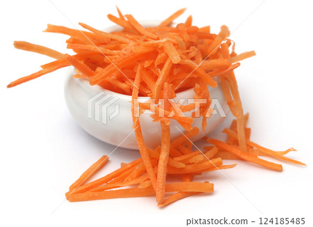 Sliced carrot in a bowl 124185485