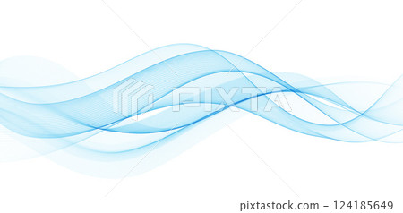 Abstract vector background, transparent waved lines for brochure, website, flyer design. Color smoke wave. 124185649