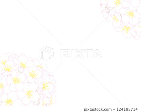 Sakura bouquet style frame ① Color line drawing Sakura bouquet style frame ① Color line drawing 124185714