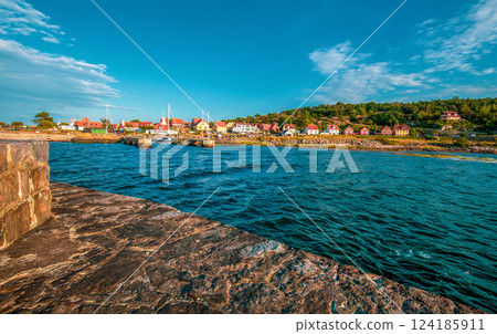 Picturesque Gudhjem in Bornholm 124185911