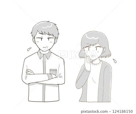 陷入困境的中年男人和女人 124186150