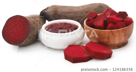 Beetroot and paste in a bowl Beetroot and paste in a bowl 124186356